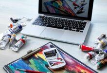 workplace, macbook, computer, digital, oil painting, technology, work, creative, digital, creative, creative, creative, creative, creative