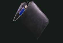 kaizen wallet, black leather wallet, slim wallet, crazy horse leather, minimalist wallet