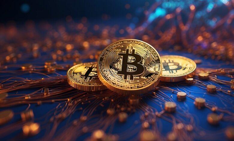 bitcoin, circuit board, cryptocurrency