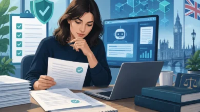 Crypto content freelancer using an AI workflow with source checks and a compliance checklist
